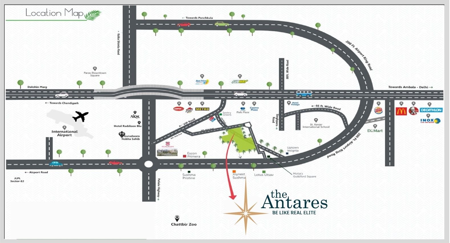 The Antares Location Map 