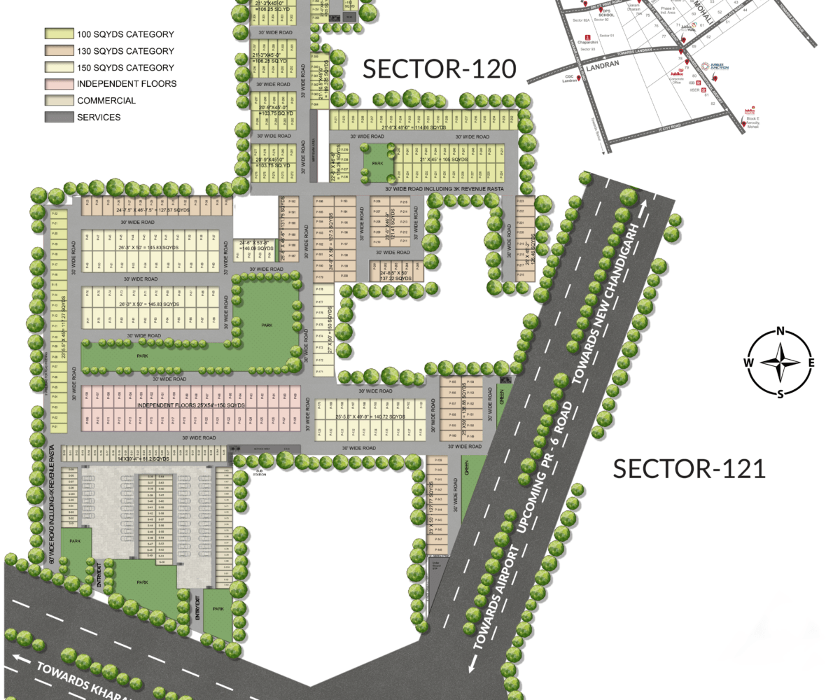 Jubilee Park Lane Mohali Plan