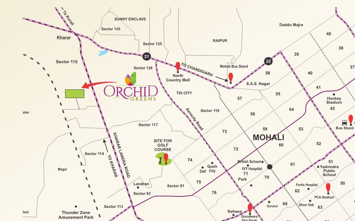 LEELA ORCHID GREENS Location Map